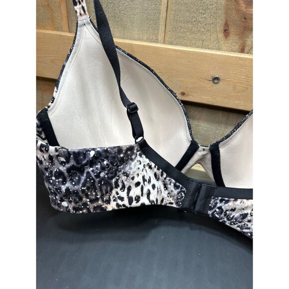 Victorias Secret Leopard Print 38C Lined Perfect Coverage Bra With Lace Trim - Picture 5 of 7